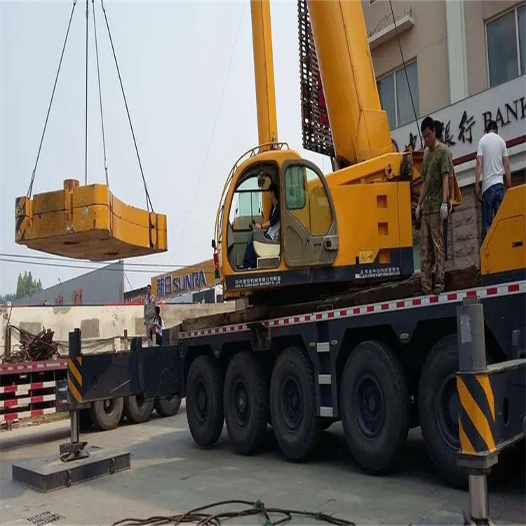 肥城当地吊车出租|机器吊装|75吨|工厂搬迁服务